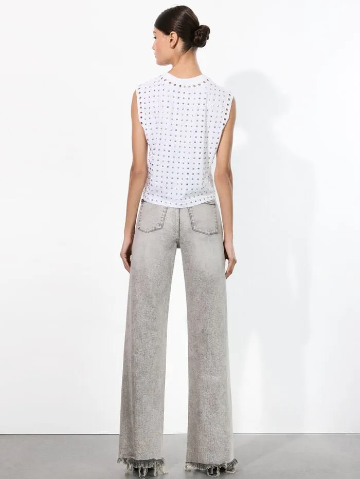 Alice Olivia PANTS WOMEN DELANCEY JEAN Peyton Vintage Grey