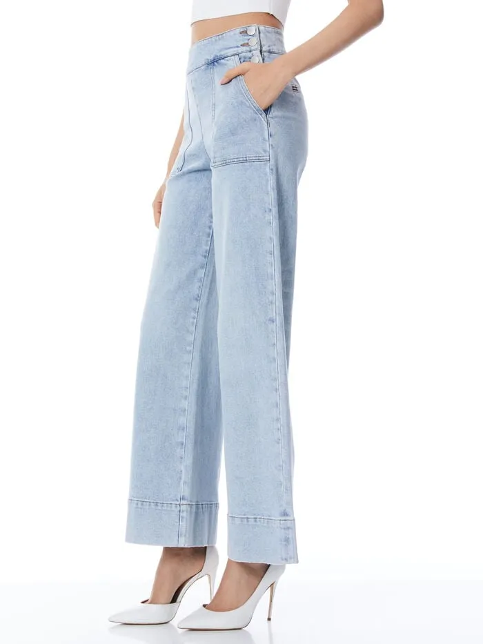 Alice Olivia PANTS WOMEN DONALD JEAN Rockstar Blue