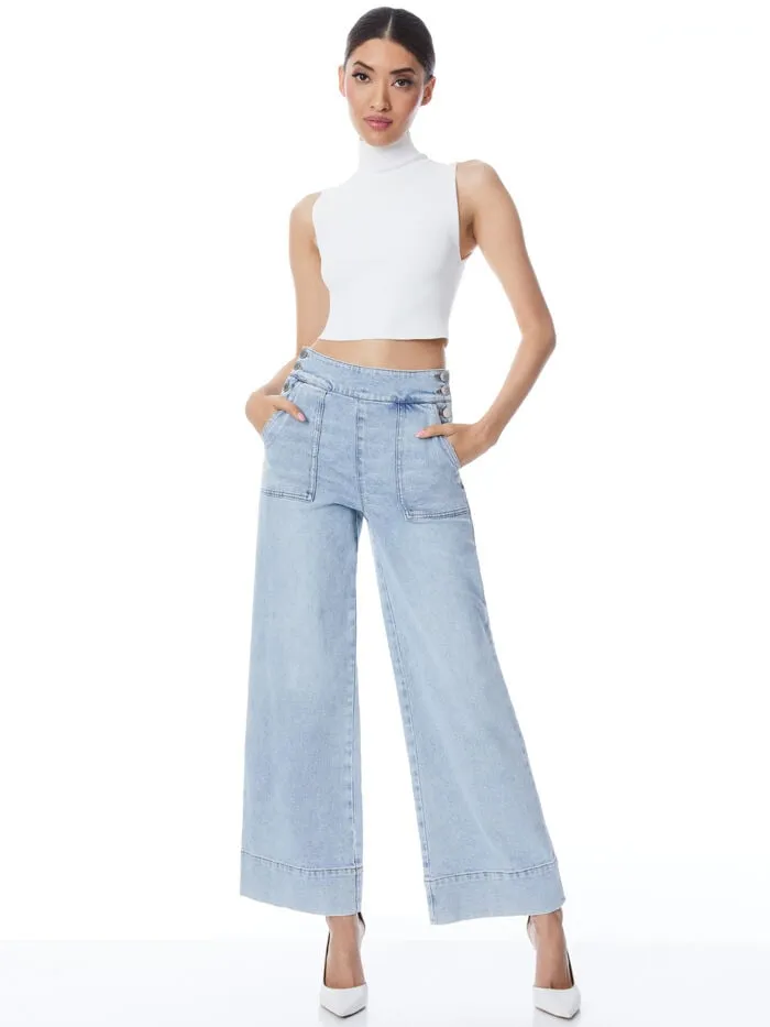 Alice Olivia PANTS WOMEN DONALD JEAN Rockstar Blue