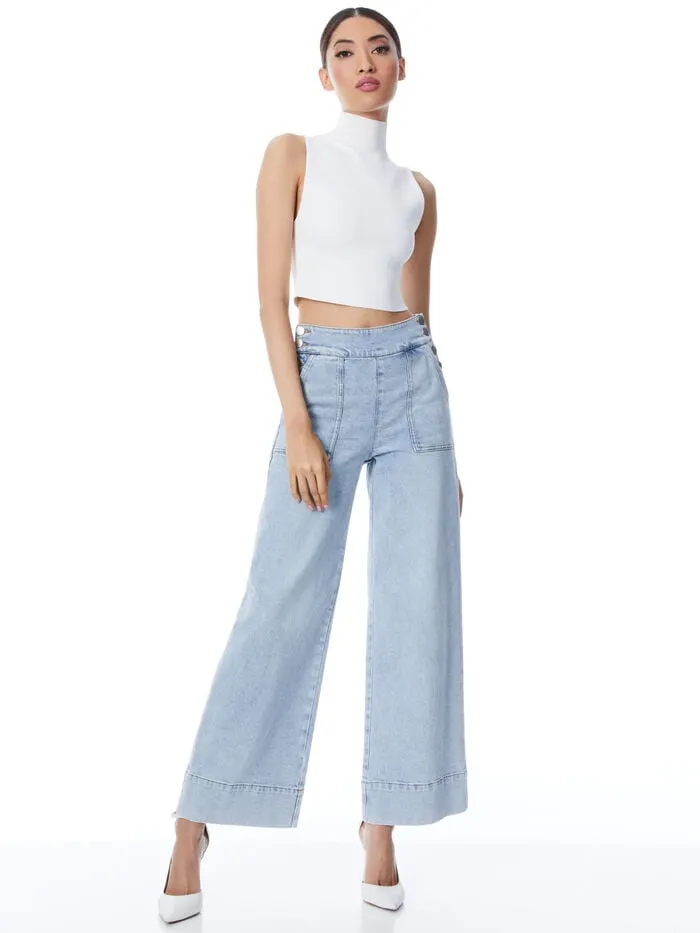 Alice Olivia PANTS WOMEN DONALD JEAN Rockstar Blue