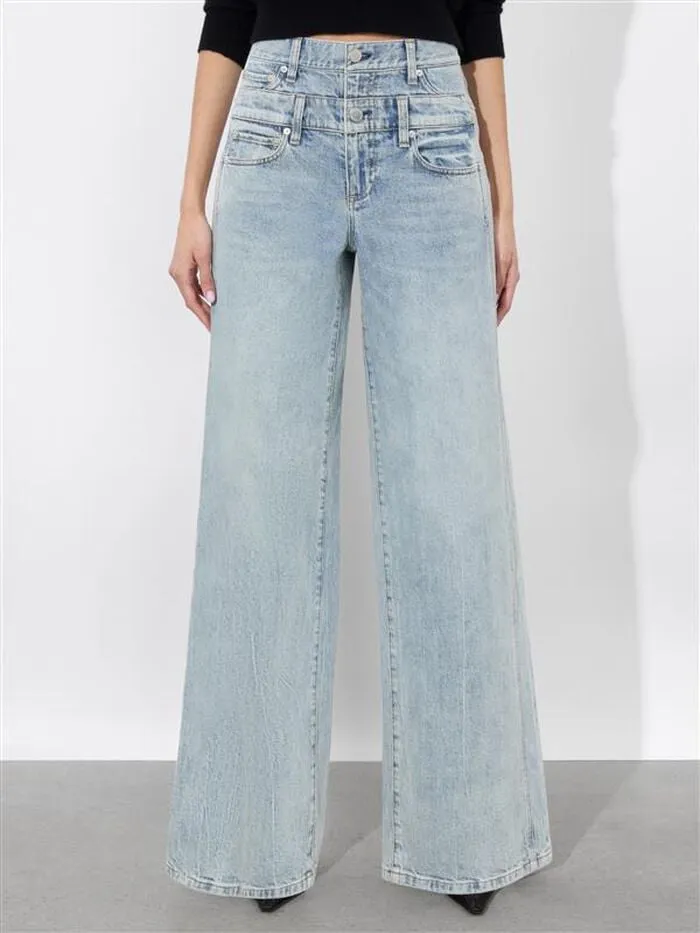 Alice Olivia PANTS WOMEN DOUBLE WAIST COOL JEAN Rockstar Blue