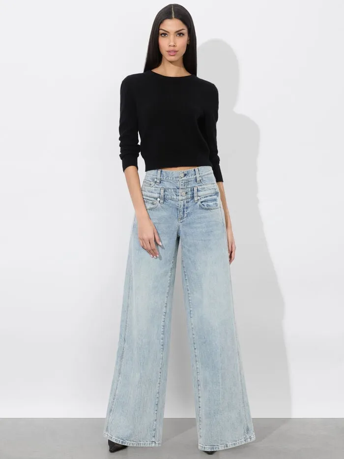Alice Olivia PANTS WOMEN DOUBLE WAIST COOL JEAN Rockstar Blue