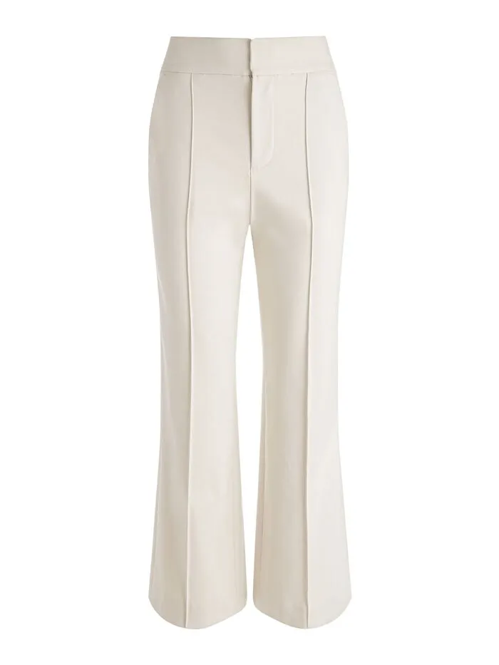 Alice Olivia PANTS WOMEN DYLAN CROPPED PANT Solid Oatmeal