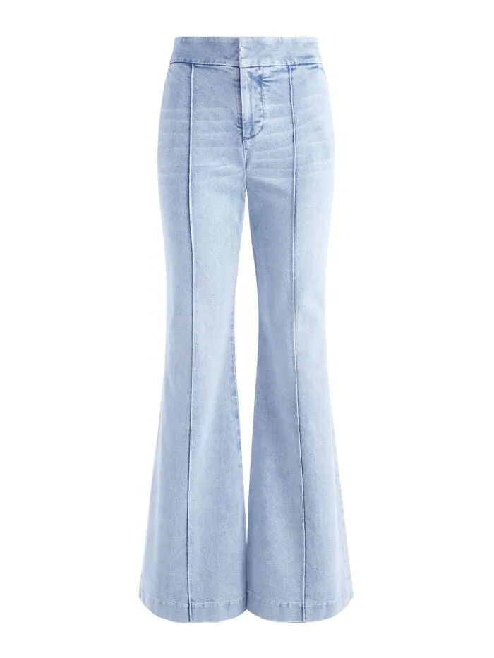 Alice Olivia PANTS WOMEN DYLAN HIGH WAISTED WIDE LEG JEAN Rockstar Blue