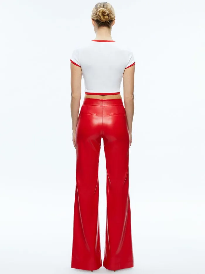 Alice Olivia PANTS WOMEN DYLAN VEGAN PANT Bright Ruby