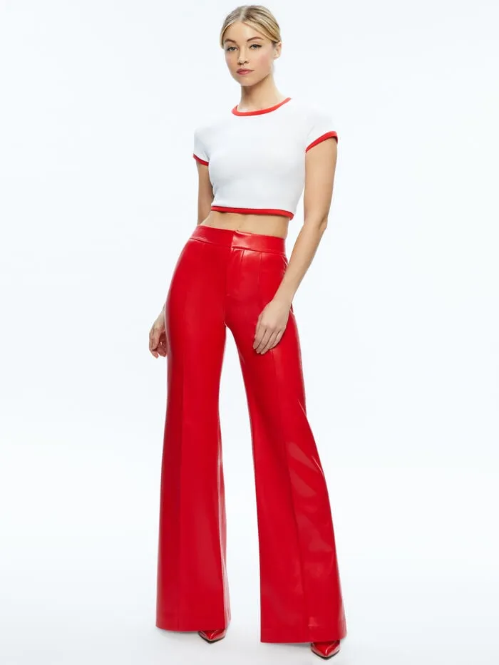 Alice Olivia PANTS WOMEN DYLAN VEGAN PANT Bright Ruby