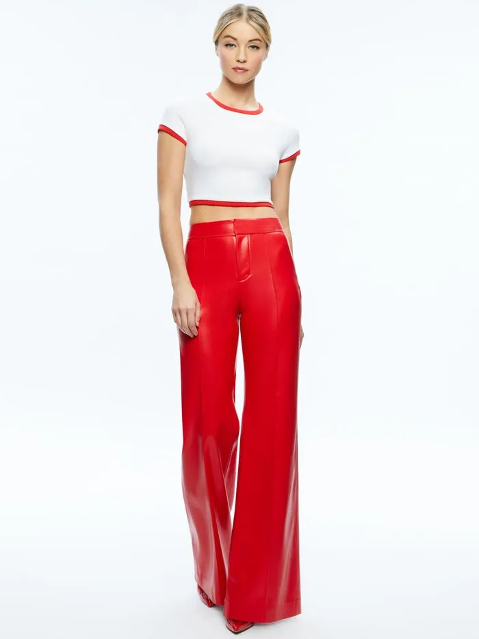 Alice Olivia PANTS WOMEN DYLAN VEGAN PANT Bright Ruby