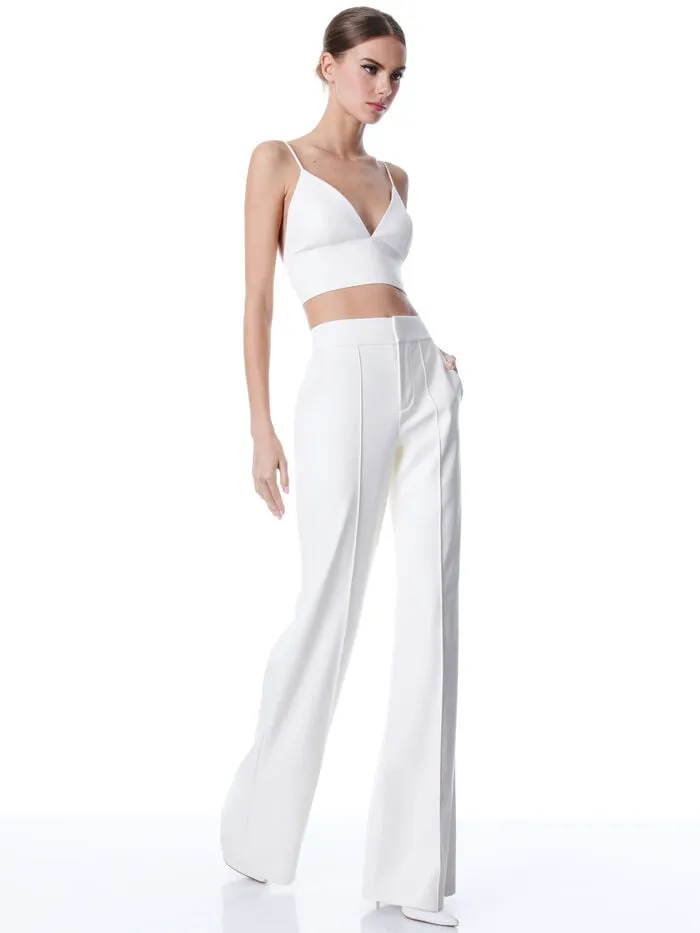 Alice Olivia PANTS WOMEN DYLAN VEGAN PANT Ecru
