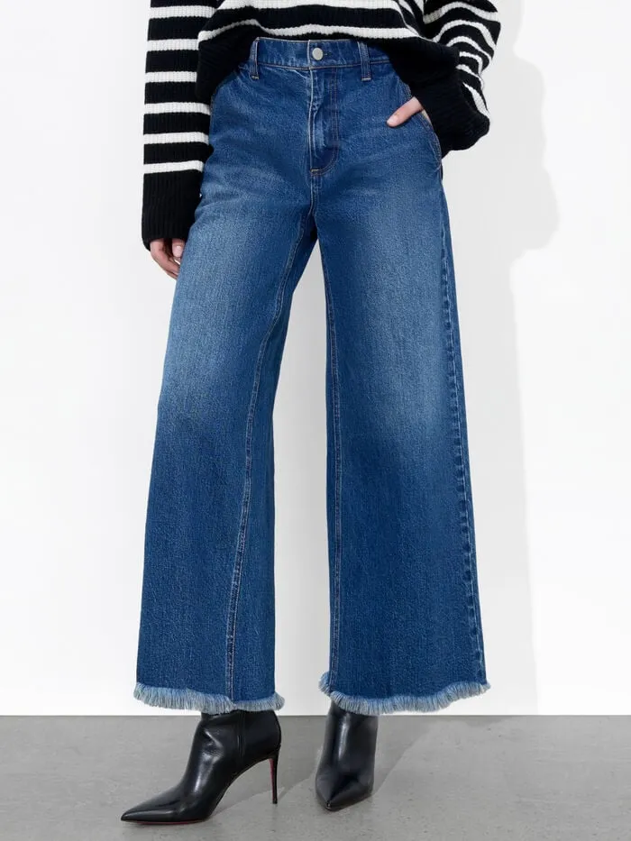Alice Olivia PANTS WOMEN EMORY CROPPED JEAN Lola Blue