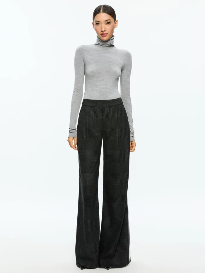 Alice Olivia PANTS WOMEN ERIC PANT WITH SIDE STRIPE Charcoal Grey Melange