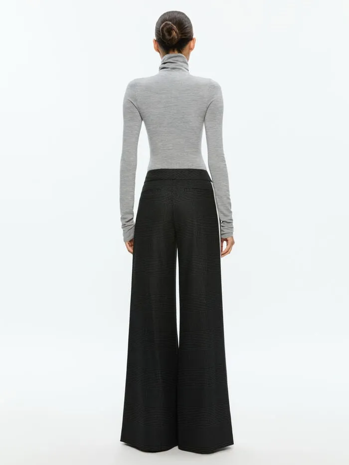 Alice Olivia PANTS WOMEN ERIC PANT WITH SIDE STRIPE Charcoal Grey Melange