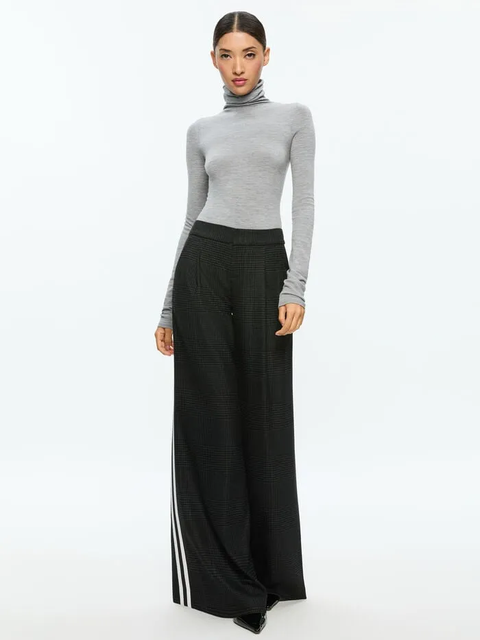 Alice Olivia PANTS WOMEN ERIC PANT WITH SIDE STRIPE Charcoal Grey Melange