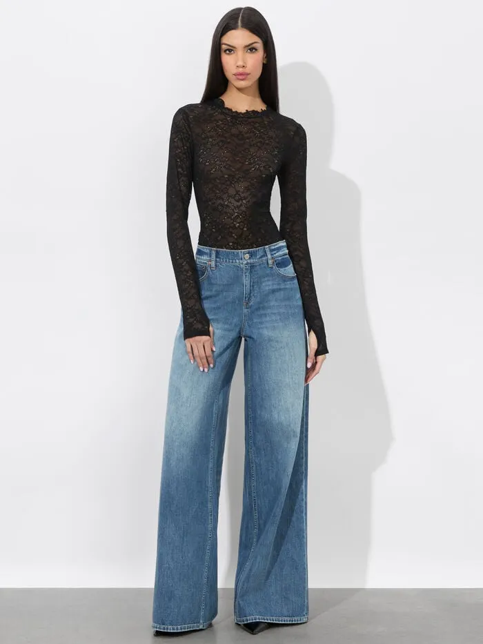 Alice Olivia PANTS WOMEN HARPER JEAN Liana Vintage Blue