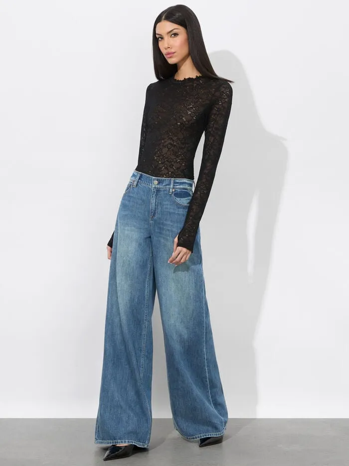 Alice Olivia PANTS WOMEN HARPER JEAN Liana Vintage Blue