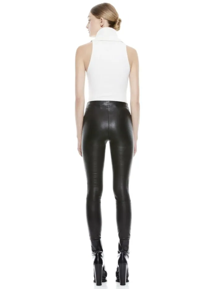 Alice Olivia PANTS WOMEN MADDOX LEATHER LEGGING Black