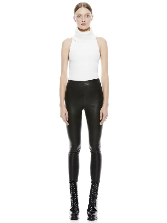 Alice Olivia PANTS WOMEN MADDOX LEATHER LEGGING Black