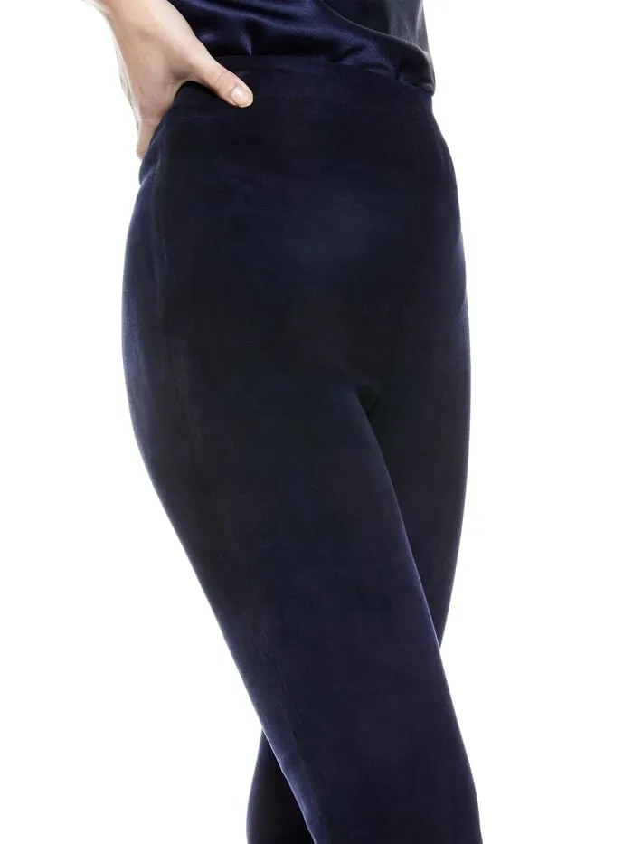 Alice Olivia PANTS WOMEN MADDOX SUEDE LEGGING Navy