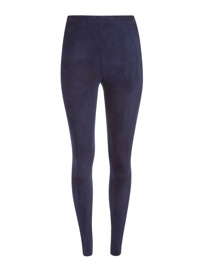Alice Olivia PANTS WOMEN MADDOX SUEDE LEGGING Navy