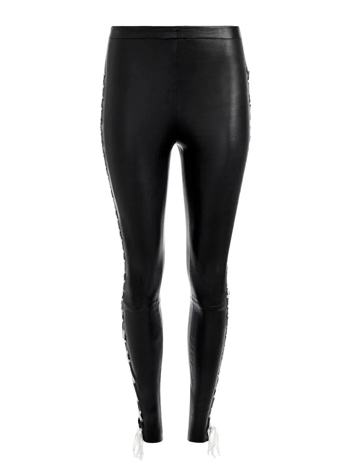 Alice Olivia PANTS WOMEN MADDOX VEGAN LEGGING Blackandoff White