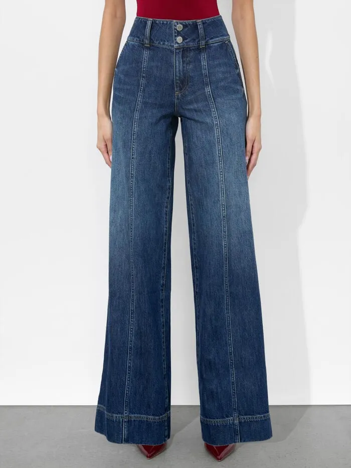 Alice Olivia PANTS WOMEN MAME WIDE LEG JEAN Darby Vintage Blue