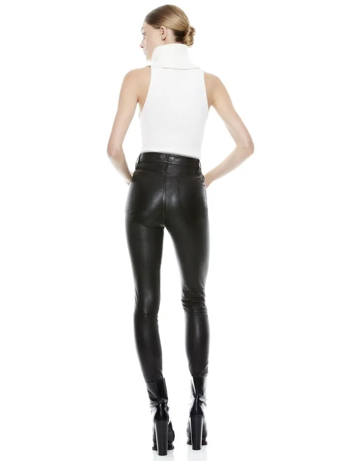 Alice Olivia PANTS WOMEN MIKAH LEATHER PANT Black