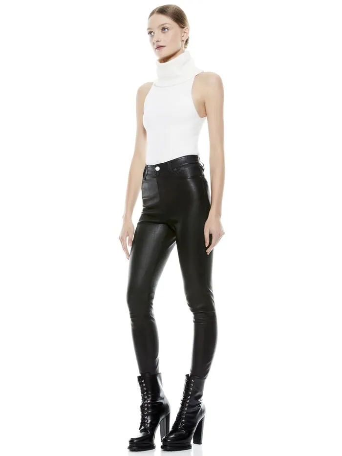 Alice Olivia PANTS WOMEN MIKAH LEATHER PANT Black