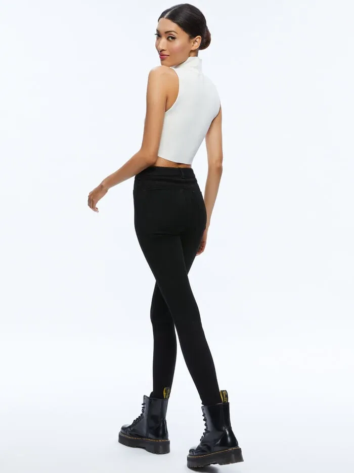 Alice Olivia PANTS WOMEN MIKAH SUEDE PANT Black