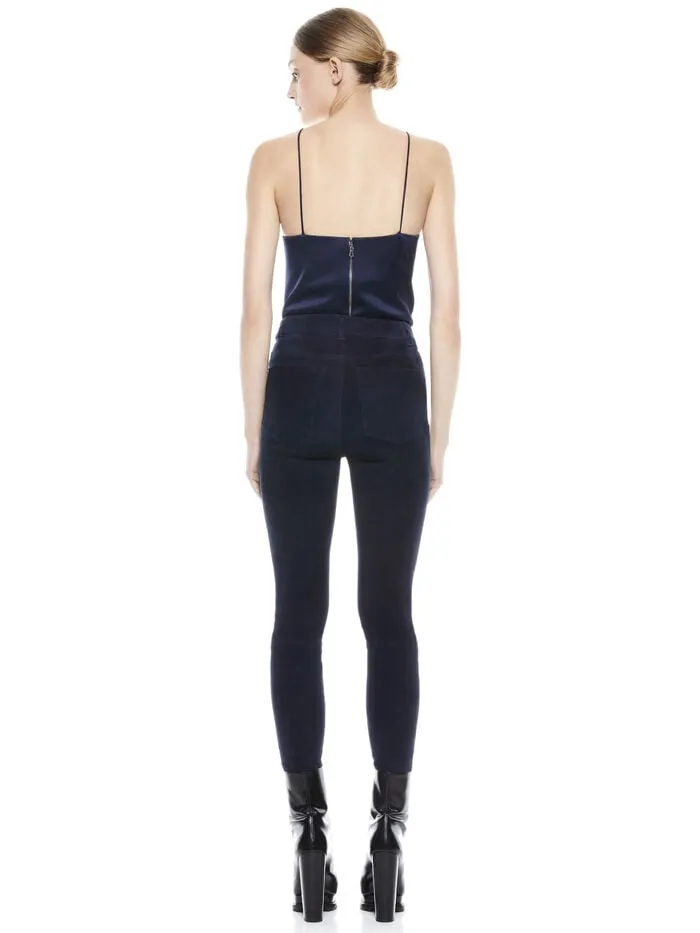 Alice Olivia PANTS WOMEN MIKAH SUEDE PANT Navy