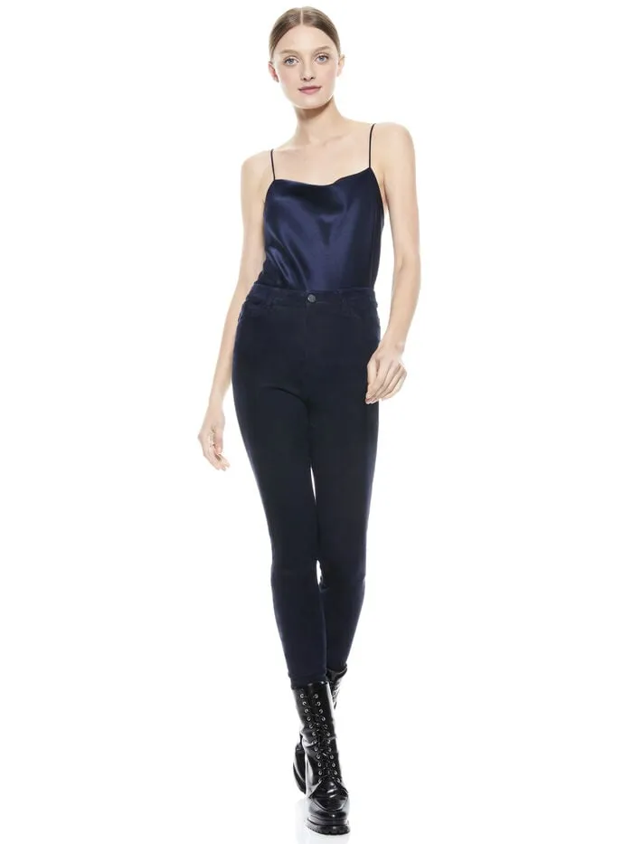 Alice Olivia PANTS WOMEN MIKAH SUEDE PANT Navy