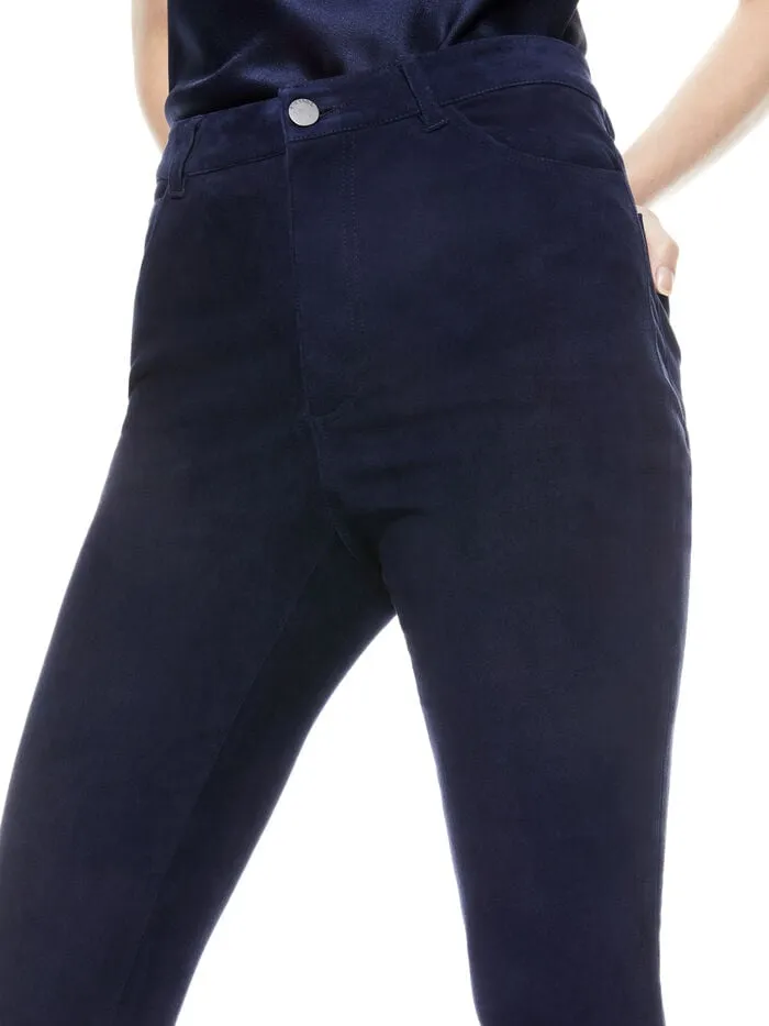 Alice Olivia PANTS WOMEN MIKAH SUEDE PANT Navy