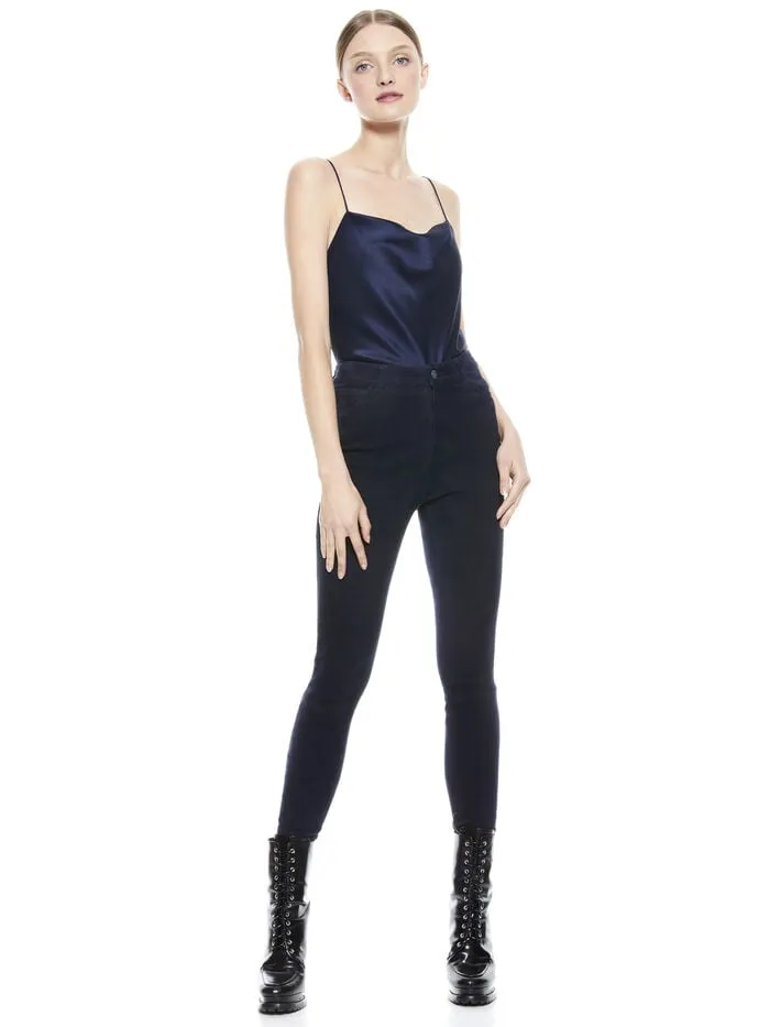 Alice Olivia PANTS WOMEN MIKAH SUEDE PANT Navy