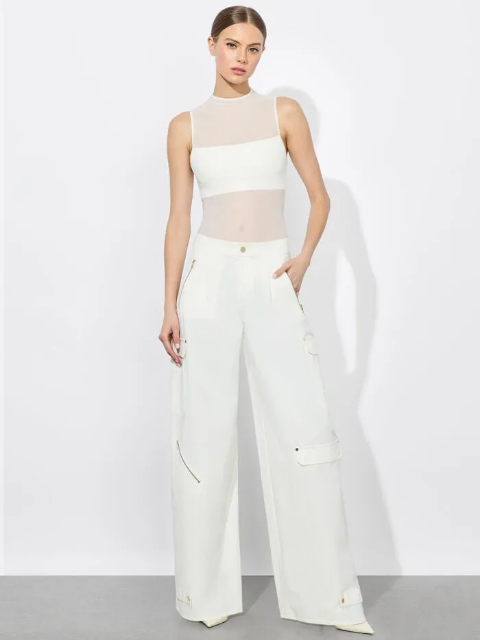 Alice Olivia PANTS WOMEN MILO CARGO PANT Off White