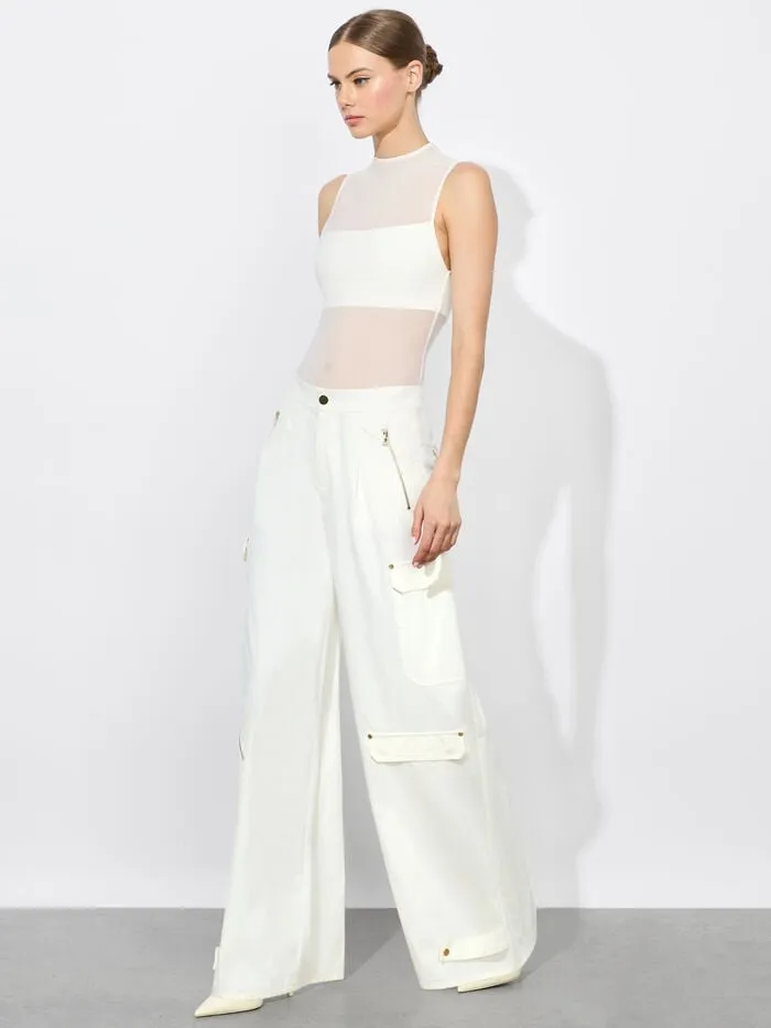 Alice Olivia PANTS WOMEN MILO CARGO PANT Off White