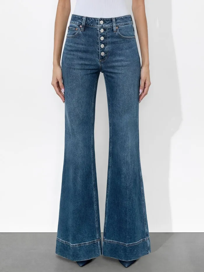 Alice Olivia PANTS WOMEN MISSA EXPOSED BUTTON JEAN Lola Blue