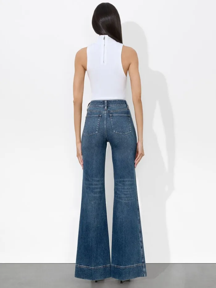 Alice Olivia PANTS WOMEN MISSA EXPOSED BUTTON JEAN Lola Blue