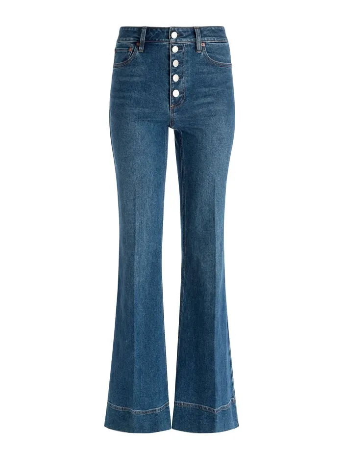 Alice Olivia PANTS WOMEN MISSA EXPOSED BUTTON JEAN Lola Blue