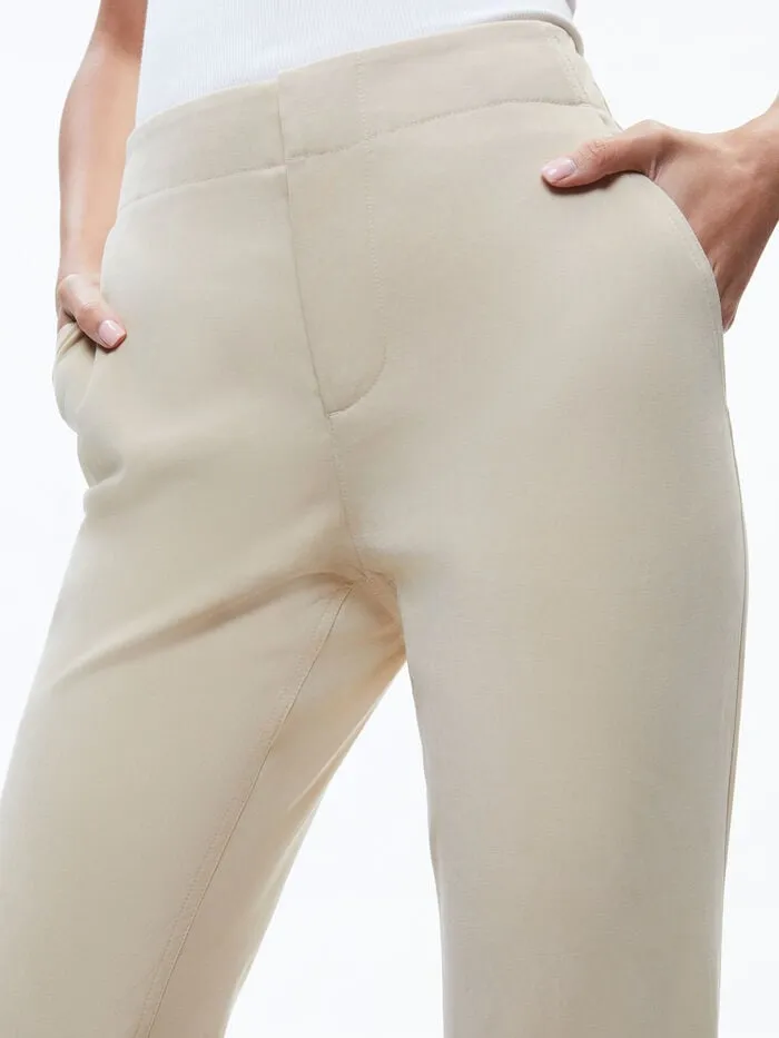 Alice Olivia PANTS WOMEN NICKY CHINO WAISTBAND SLIM ANKLE PANT Latte