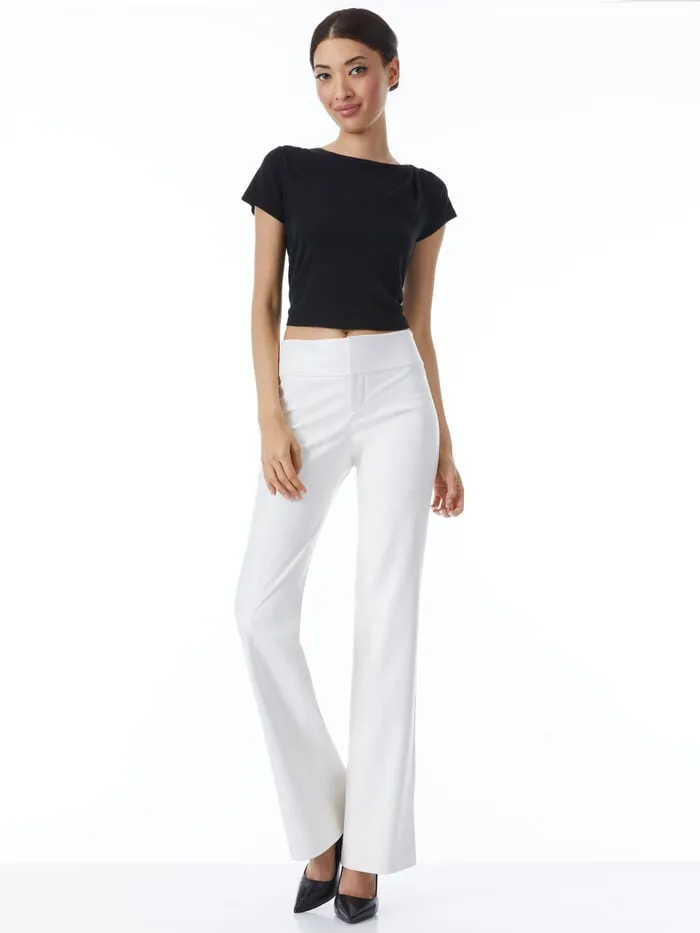 Alice Olivia PANTS WOMEN OLIVIA VEGAN PANT Off White
