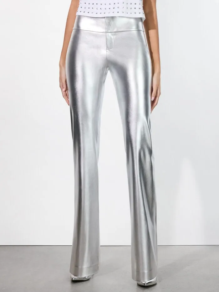 Alice Olivia PANTS WOMEN OLIVIA VEGAN PANT Silver