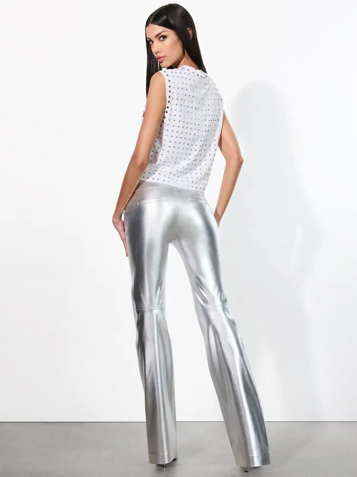 Alice Olivia PANTS WOMEN OLIVIA VEGAN PANT Silver