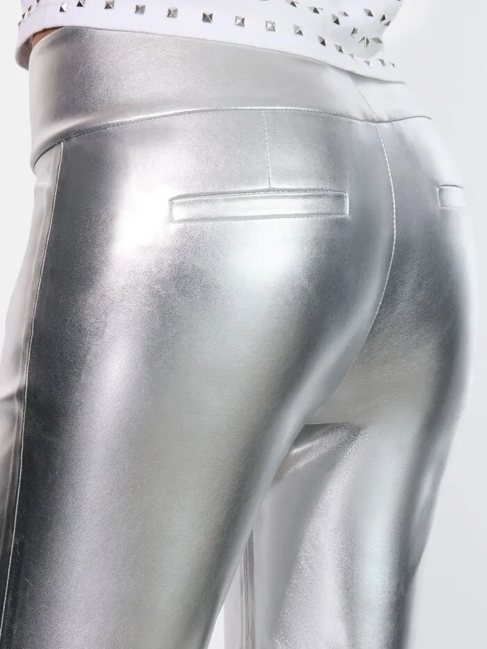 Alice Olivia PANTS WOMEN OLIVIA VEGAN PANT Silver