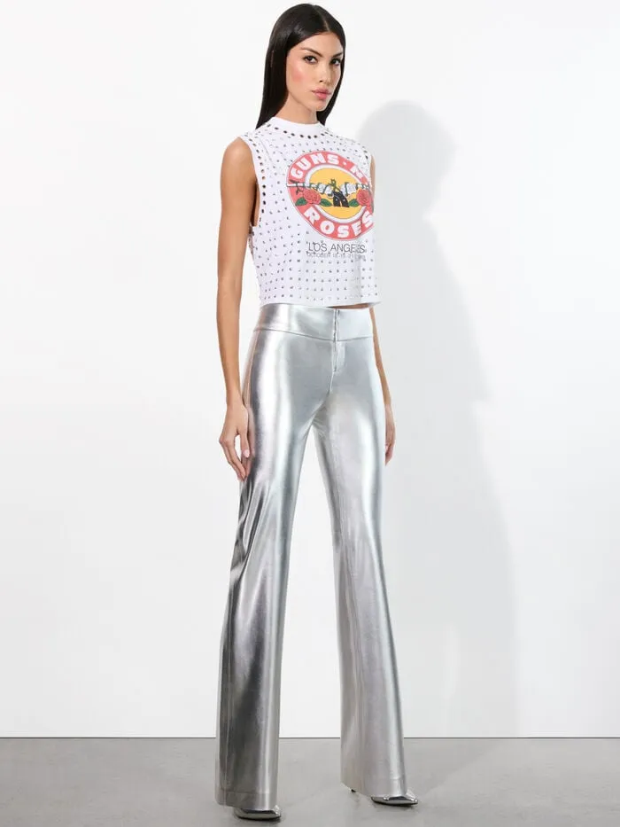 Alice Olivia PANTS WOMEN OLIVIA VEGAN PANT Silver