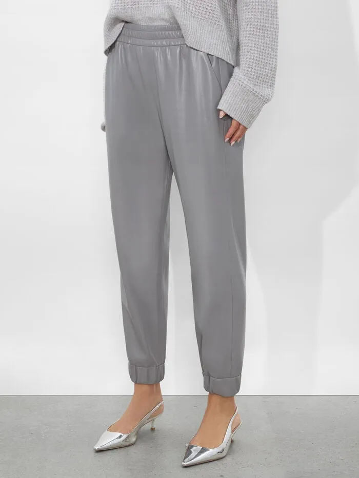 Alice Olivia PANTS WOMEN PETE VEGAN PANT Storm Grey