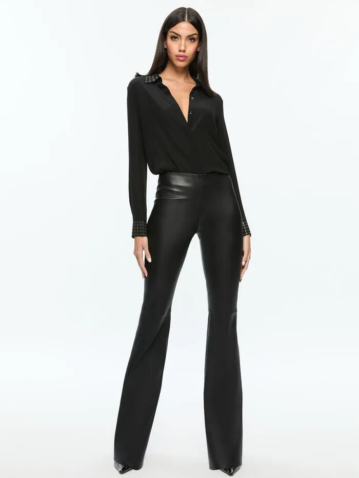 Alice Olivia PANTS WOMEN RMP LEATHER PANT Black