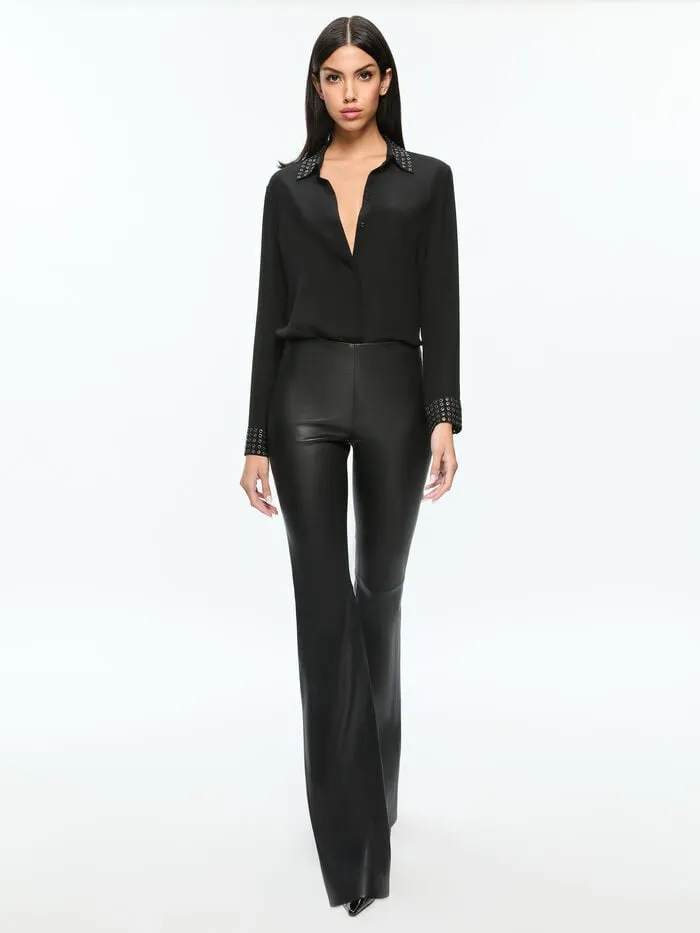 Alice Olivia PANTS WOMEN RMP LEATHER PANT Black