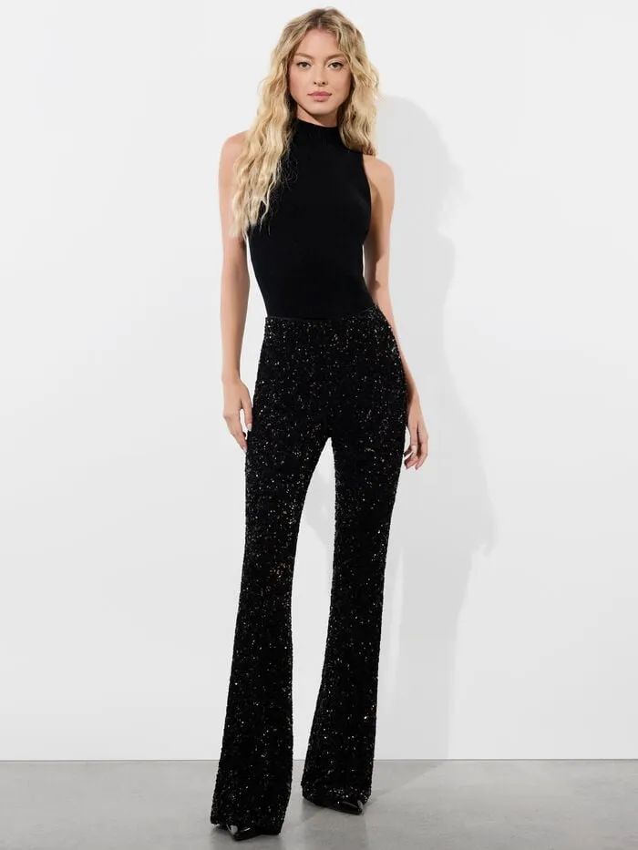 Alice Olivia PANTS WOMEN RMP SEQUIN PANT Black