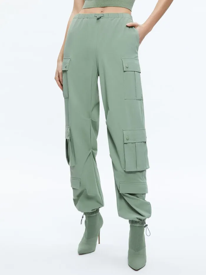 Alice Olivia PANTS WOMEN SHARA PARACHUTE CARGO PANT Sage