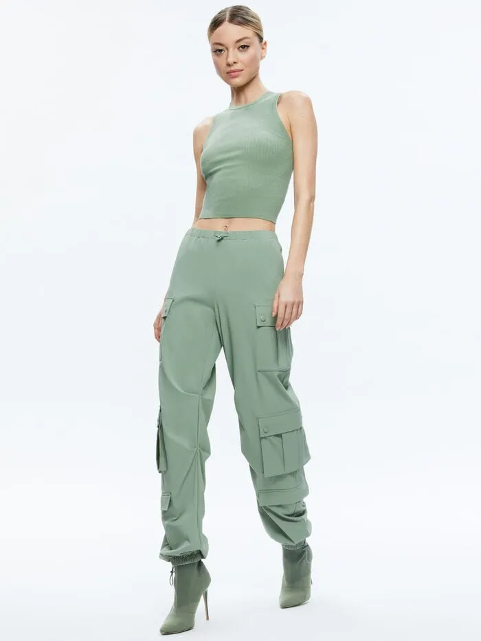 Alice Olivia PANTS WOMEN SHARA PARACHUTE CARGO PANT Sage
