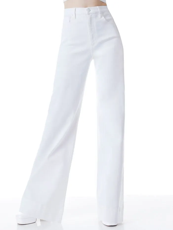 Alice Olivia PANTS WOMEN SOFIA HIGH RISE BOYFRIEND JEAN White