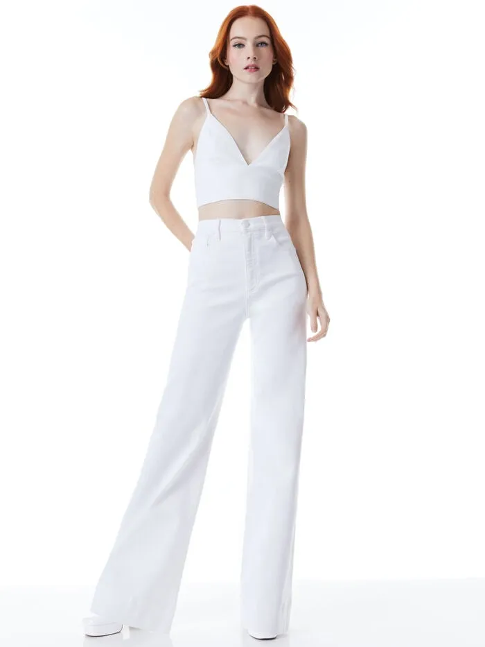 Alice Olivia PANTS WOMEN SOFIA HIGH RISE BOYFRIEND JEAN White